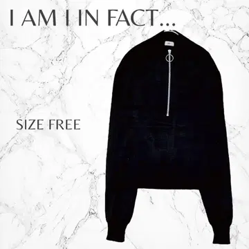 아이엠아이인팩트 캐주얼 하프 지퍼 긴팔 니트 스웨터 프리