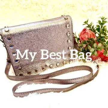 My Best Bag 천연 가죽 숄더백 골드 계열 스터드 이탈리아제
