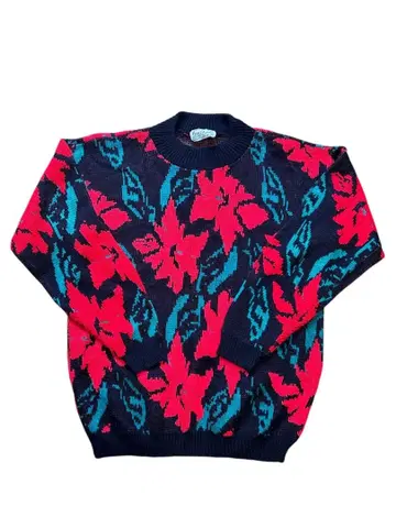 꽃무늬 니트 스웨터 M 구제 의류 K0476