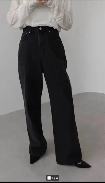 nae. 루즈 와이드 데님 블랙 M