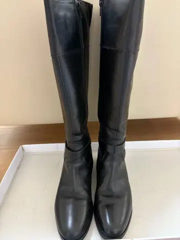 블랙 롱 부츠 백 지퍼