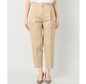 택 포함 새상품*Plage 코튼 개버딘 턱 팬츠