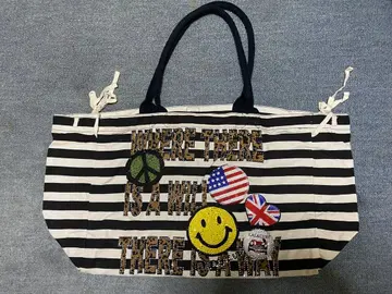 스트라이프 패턴 대용량 토트백