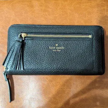 케이트 스페이드 장지갑 가죽 태슬 블랙
