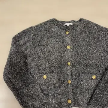 카듀네 CADUNE 라메 반짝이는 니트 자켓 가디건 38