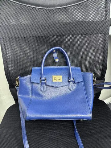파랑 가죽 핸드백 숄더백