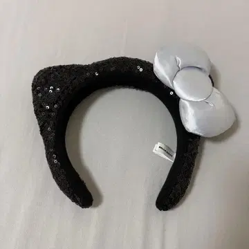 유니버설 스튜디오 재팬 헬로키티 스팽글 머리띠 블랙