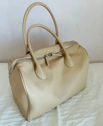 베이지 보스턴형 핸드백