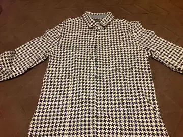 남성용 와이셔츠, 긴팔 셔츠 하운드 투스 패턴 LL 미착용품