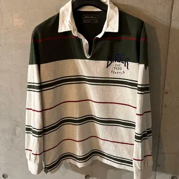 Eddie Bauer 스트라이프 긴팔 피케 셔츠 XL