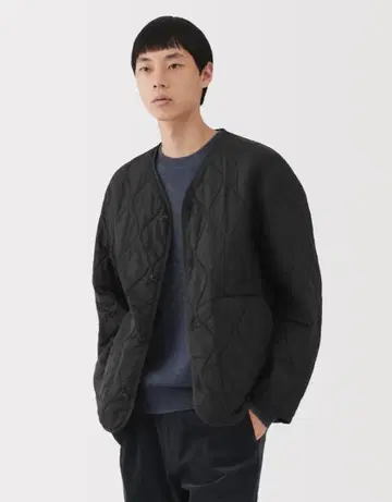 무인양품 포근한 솜 발수 퀼트 자켓 M 블랙