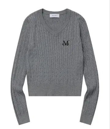 새상품 MUCENT Primrose V-neck Crop Knit 그레이