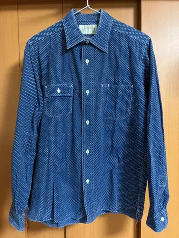 슈가케인 인디고 도트 셔츠 굿 페이드 sugarcane