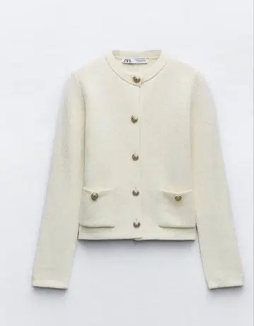 ZARA 골드 버튼 니트 가디건 M