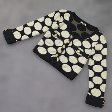 b2662 SWORD FISH [ F ] 도트 무늬 가디건 숏 기장