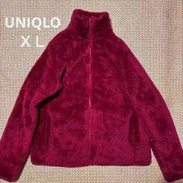 유니클로 퍼리 플리스 풀집 자켓 짙은 핑크