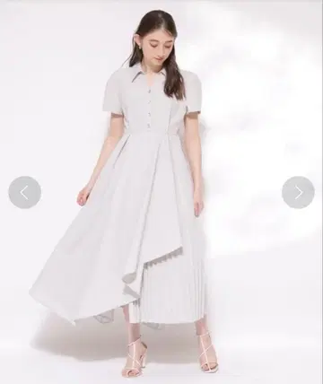 정품 Rirandture 사이드 플리츠 셔츠 원피스