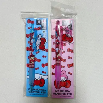 산리오 하트풀 페스티벌 시나몬 마이멜로디 볼펜 세트