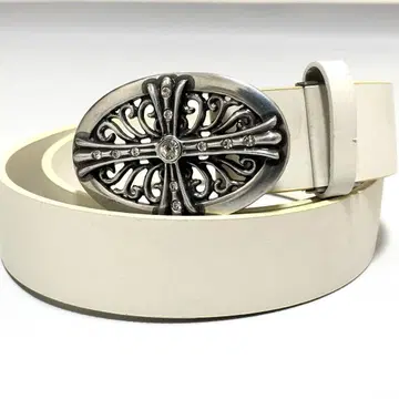 새상품급! 크로스 오벌 벨트 버클 화이트