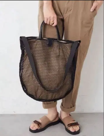 ear PAPILLONNER 이아파피요네 메쉬 숄더 토트백 블랙