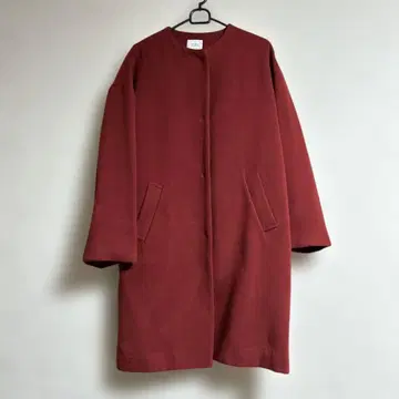 로리즈팜 빨간색 레드 노카라 코트