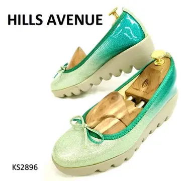 힐스아베뉴 새상품급 리본 라메 에나멜 그라데이션 그린 계열 23