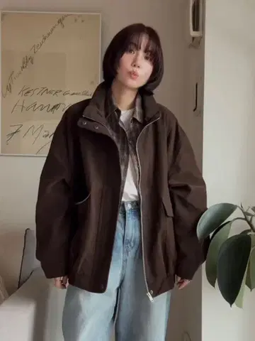 [ 미사용 새상품 ] 스웨이드 라이크 오버 재킷