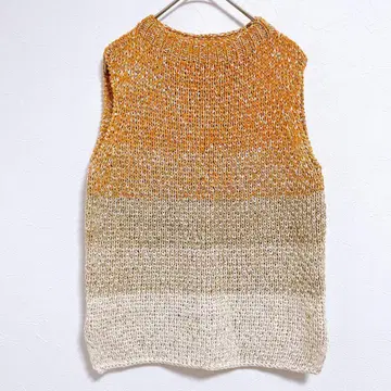 [ 인터 팩토리 ] 니트 슬리브리스 일본제 새상품급 면 그라데이션