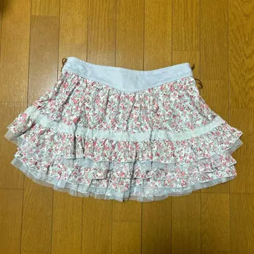 리즈리사 꽃무늬 레이스 미니 스커트 레어한 스카이블루 공주 갸루 헤이세이