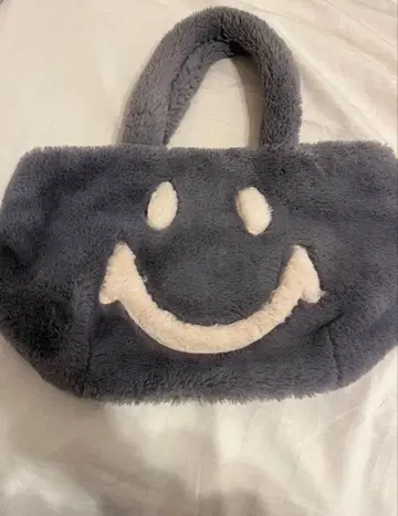 스마일 마크 토트백 그레이