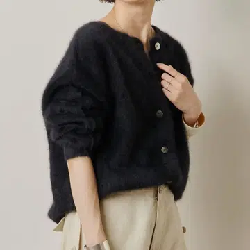 오메카시 퍼 캐시미어 2WAY 가디건 블랙