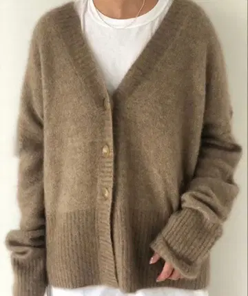 TODAYFUL 라쿤 니트 샤기 너구리 가디건