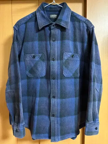 슈가 케인 파랑/블랙 옴브레 체크 플란넬 셔츠