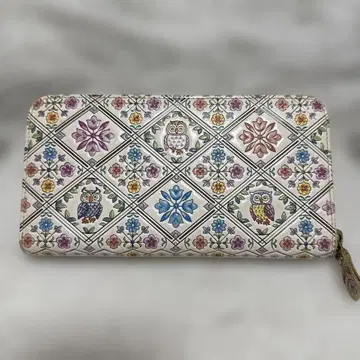 올빼미와 꽃 디자인 장지갑 아사쿠사 문고