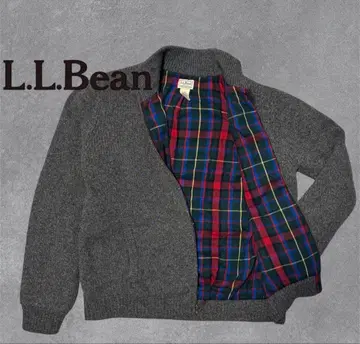 새상품급 L.L.Bean 클래식 러그 울 풀 집업 스웨터 체크 안감 L