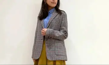 새상품급 유니클로 이네스 INES 트위드 자켓 하운드투스 자켓