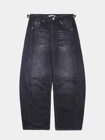 BAD BLOOD 다크 데님 와이드 레그 팬츠