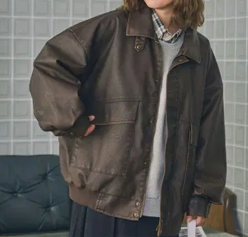 MONO-MART 비익 디자인 빈티지 라이크 오버 사이즈 블루종