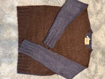 PLAN C 긴팔 스웨터 브라운 그레이