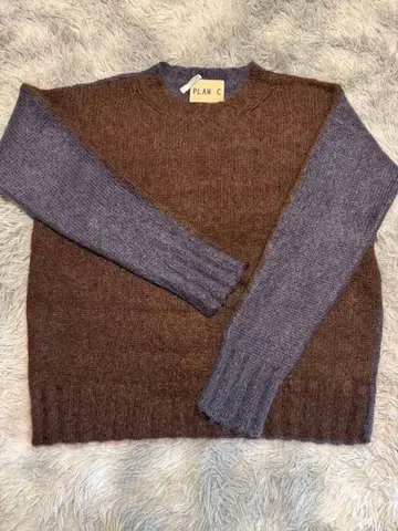 PLAN C 긴팔 스웨터 브라운 x 그레이 퍼플