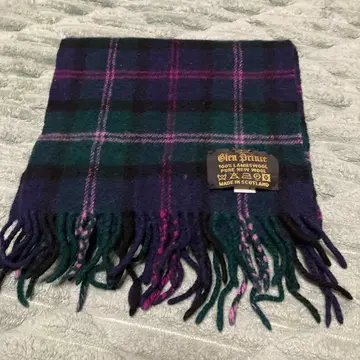 Glen Prince 체크 무늬 머플러 100% 램스울