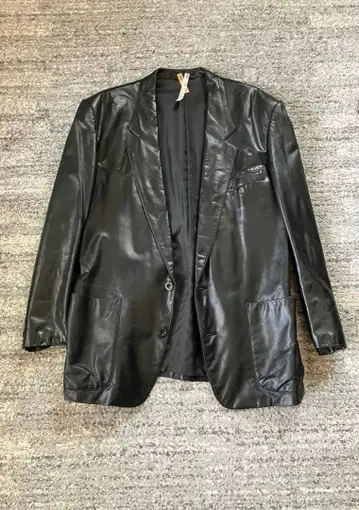 80's 구제 의류 [ Mc Roman ] 가죽 테일러드 자켓 블랙