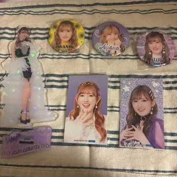 모바가챠 카와무라 아야노 아크릴 스탠드 캔 배지 3종 스티커 2종