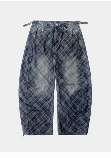 Badblood 체크 무늬 와이드 팬츠 디자인