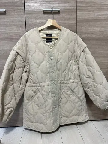w closet 베이지 퀼팅 자켓