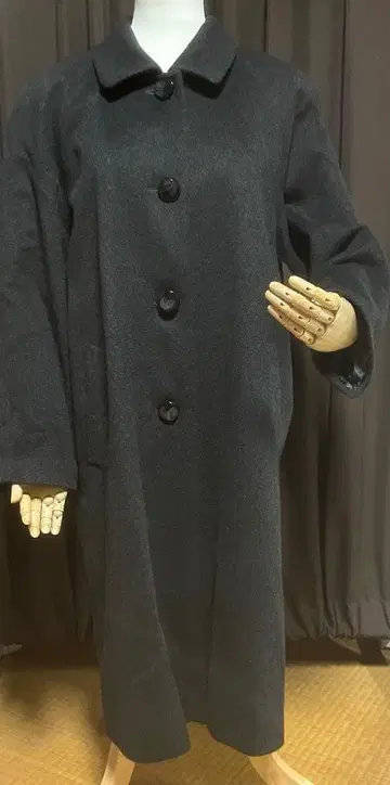 캐시미어 100% Pure Cashmere 코트 차콜 그레이