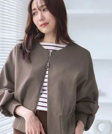 W-ZIP 돌먼 컷 가디건