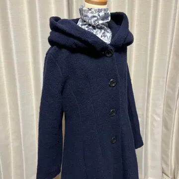 이탈리아제 압축 울 혼방 롱 코트 / 네이비
