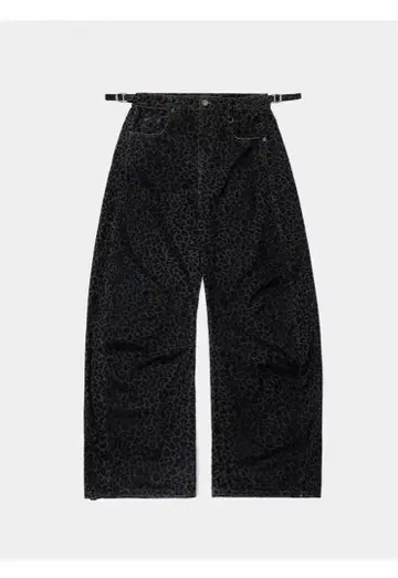 Badblood 블랙 레오파드 무늬 데님 팬츠