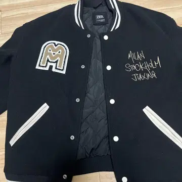 ZARA 블랙 바시티 자켓